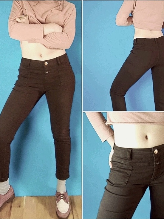 Closed Denim - Closed Anthropologie Pedal X Slim Jeans Womens Size 25 Brown Velour Denim Italy